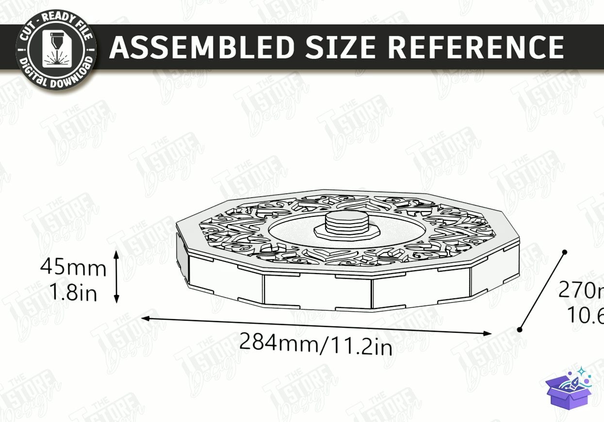 Ahşap And Pleksi Kutu Lazer Kesim - Tasarım Çizim Dosyası (SVG, DXF, EPS, PNG) önizleme 4