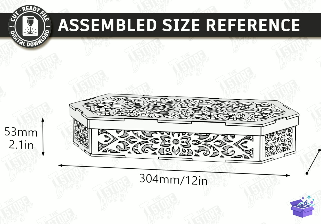 Ahşap And Pleksi Kutu Lazer Kesim - Tasarım Çizim Dosyası (SVG, DXF, EPS, PNG) önizleme 5