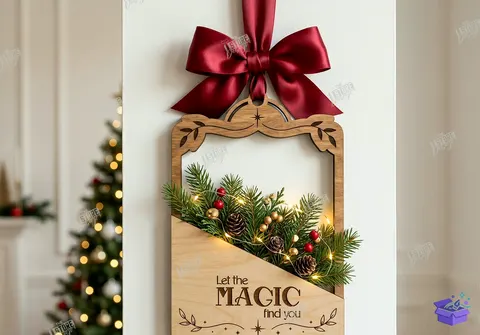 Yılbaşı Duvar Dekoru Lazer Kesim Xmas - Tasarım Çizim Dosyası (SVG, DXF, EPS, PNG) - Lazer Kesim Dosyaları İndir (STL, 3MF, DXF)