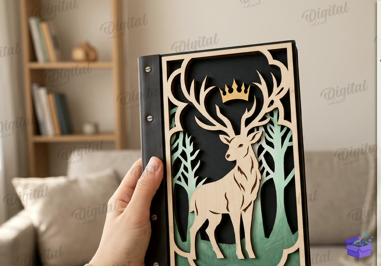 Fantasy Notebook Covers Lazer Kesim - Tasarım Çizim Dosyası (SVG, DXF, EPS, PNG) önizleme 4