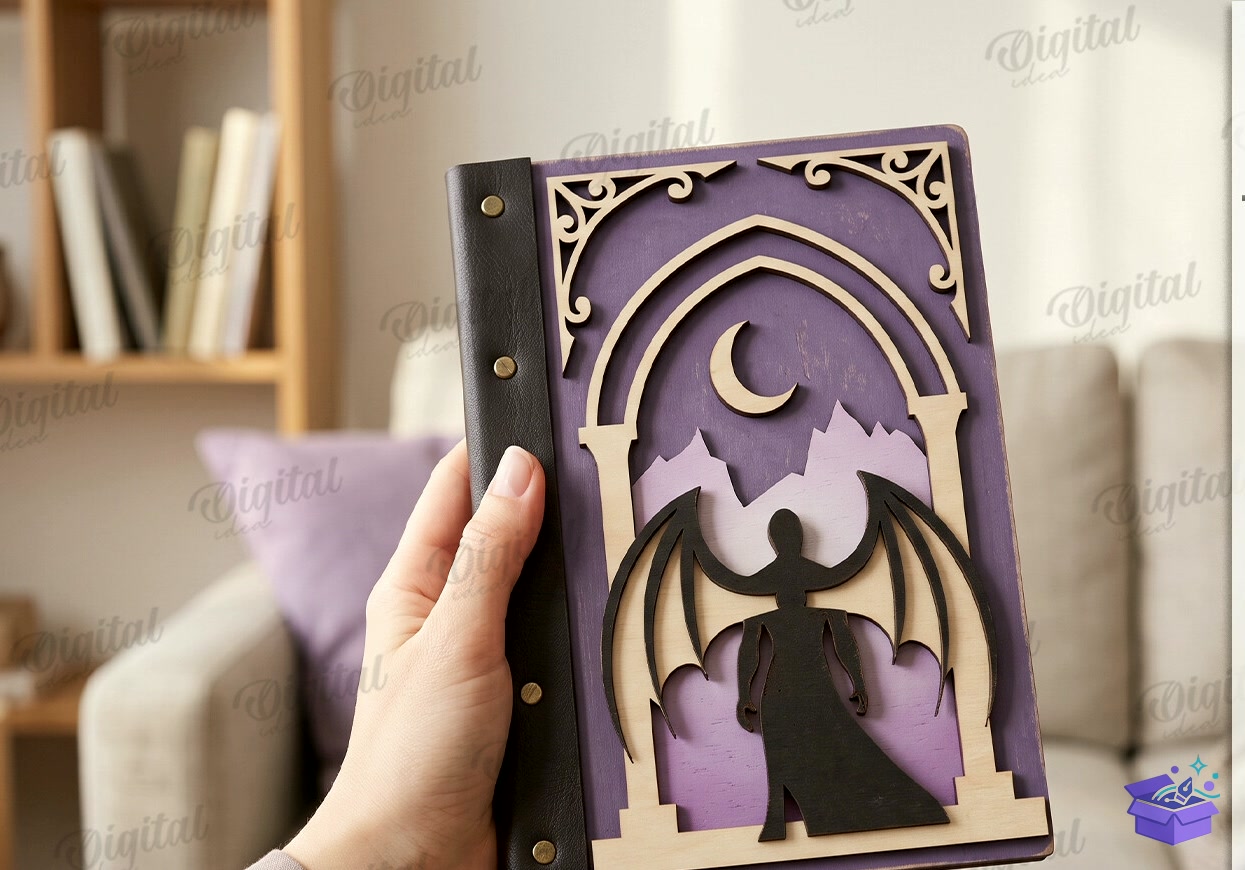 Fantasy Notebook Covers Lazer Kesim - Tasarım Çizim Dosyası (SVG, DXF, EPS, PNG) önizleme 6