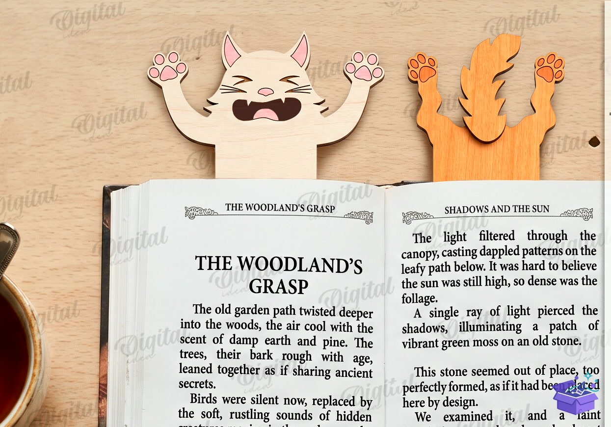 Funny Animal Kitap Ayracı Lazer Kesim - Tasarım Çizim Dosyası (SVG, DXF, EPS, PNG) önizleme 6