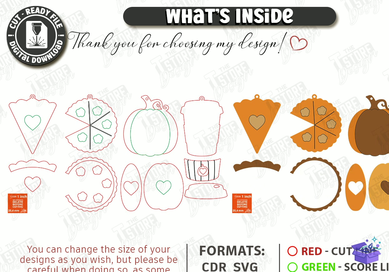 Fall Garland Lazer Kesim Autumn - Tasarım Çizim Dosyası (SVG, DXF, EPS, PNG) önizleme 4