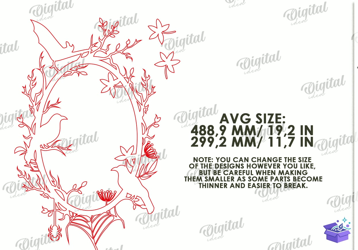 Cadılar Bayramı Ayna Çerçevesi Çerçeve Lazer Kesim - Tasarım Çizim Dosyası (SVG, DXF, EPS, PNG) önizleme 5