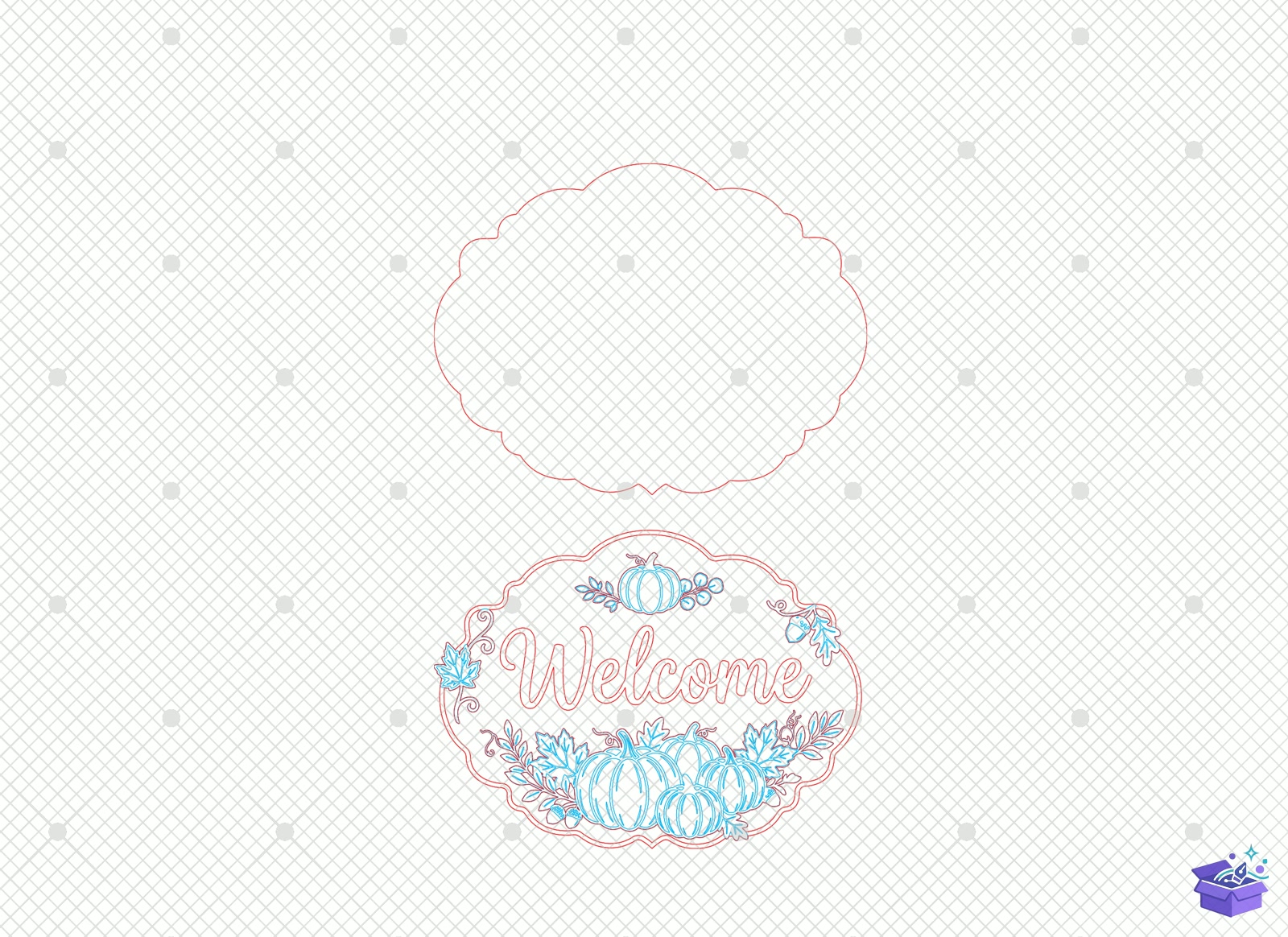 🍂 Rustic Pumpkin Hoşgeldiniz Tabelası - Tasarım Çizim Dosyası (SVG, DXF, EPS, PNG) önizleme 4