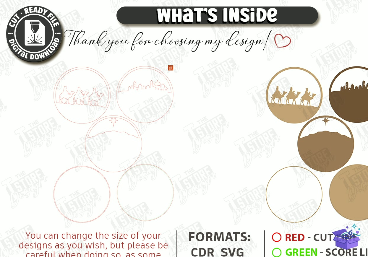 Nativity Light Kutu Lazer Kesim CNC - Tasarım Çizim Dosyası (SVG, DXF, EPS, PNG) önizleme 3