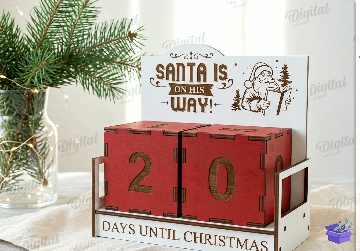 Yılbaşı Countdown Calendars - Tasarım Çizim Dosyası (SVG, DXF, EPS, PNG) önizleme 5