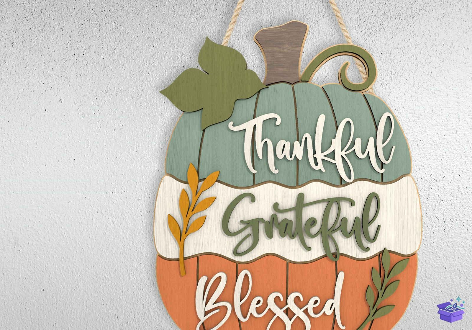 Thankful Grateful Blessed Pumpkin - Tasarım Çizim Dosyası (SVG, DXF, EPS, PNG) önizleme 3