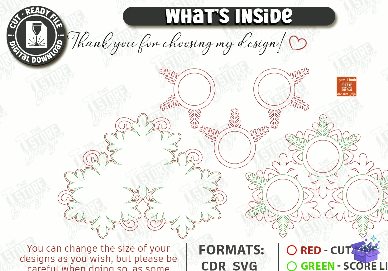 Katmanlı Yılbaşı Mumluk - Tasarım Çizim Dosyası (SVG, DXF, EPS, PNG) önizleme 5