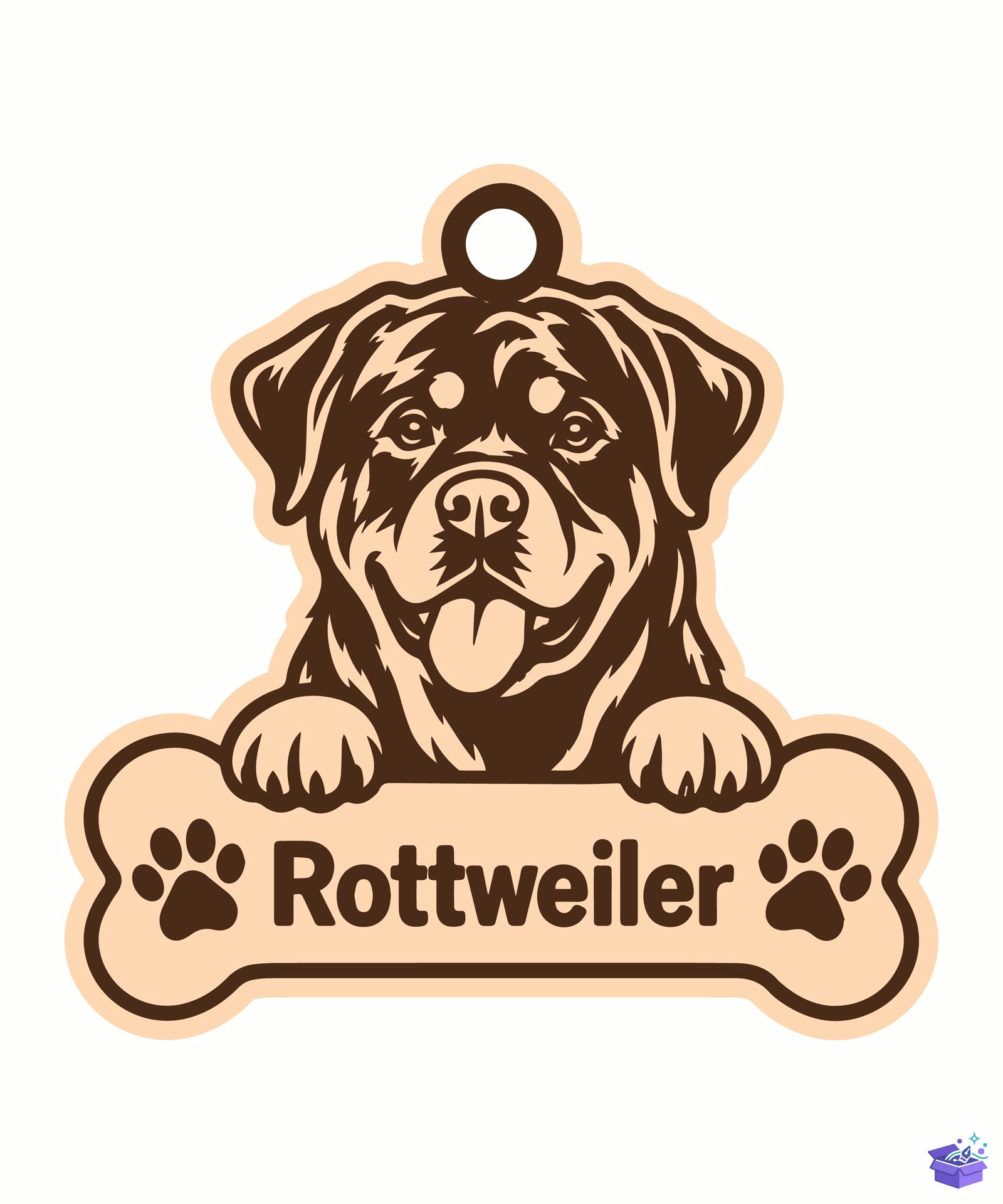 Köpek Anahtarlık Lazer Kesim - Tasarım Çizim Dosyası (SVG, DXF, EPS, PNG) önizleme 3