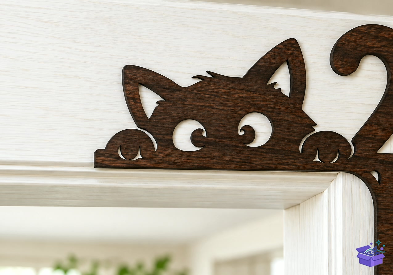 Funny Kedi Kitap Ayracı Laser SVG - Tasarım Çizim Dosyası (SVG, DXF, EPS, PNG) önizleme 6