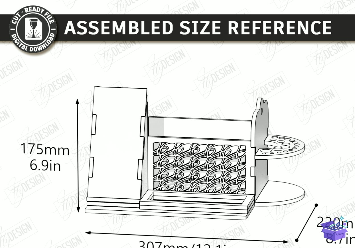 Knitting Stand Lazer Kesim Craft - Tasarım Çizim Dosyası (SVG, DXF, EPS, PNG) önizleme 5