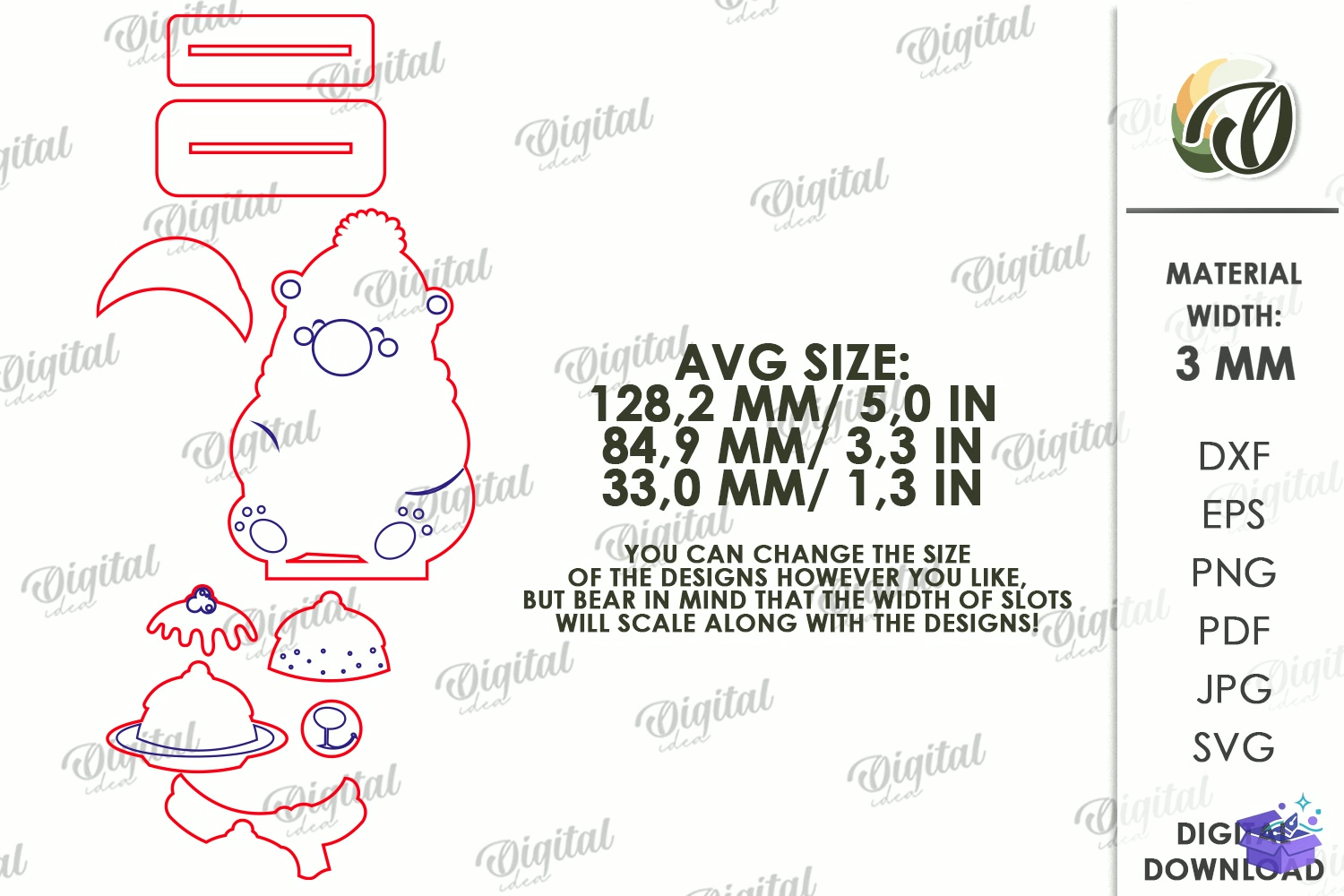 Yılbaşı Mutfak Characters - Tasarım Çizim Dosyası (SVG, DXF, EPS, PNG) - Lazer Kesim Dosyaları İndir (STL, 3MF, DXF)