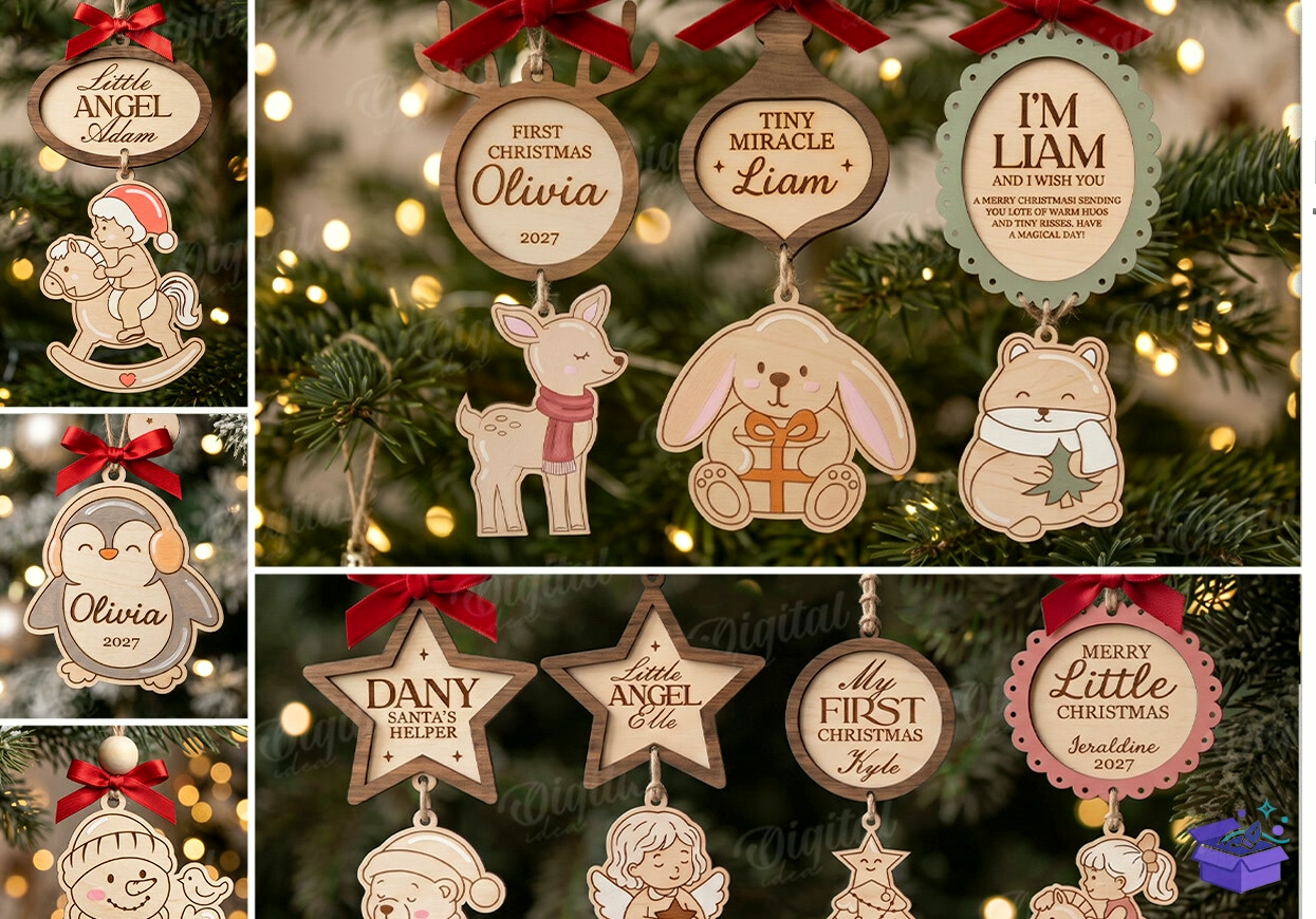 Personalized Snowman Family Süs SVG - Tasarım Çizim Dosyası (SVG, DXF, EPS, PNG) önizleme 4