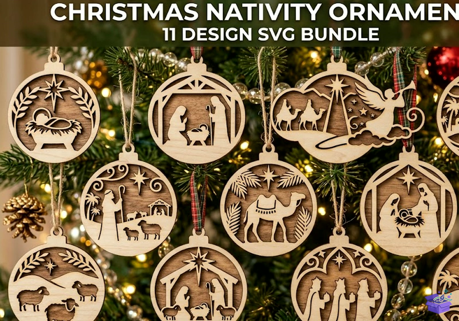 Yılbaşı Nativity Scene SVG - Tasarım Çizim Dosyası (SVG, DXF, EPS, PNG) önizleme 2