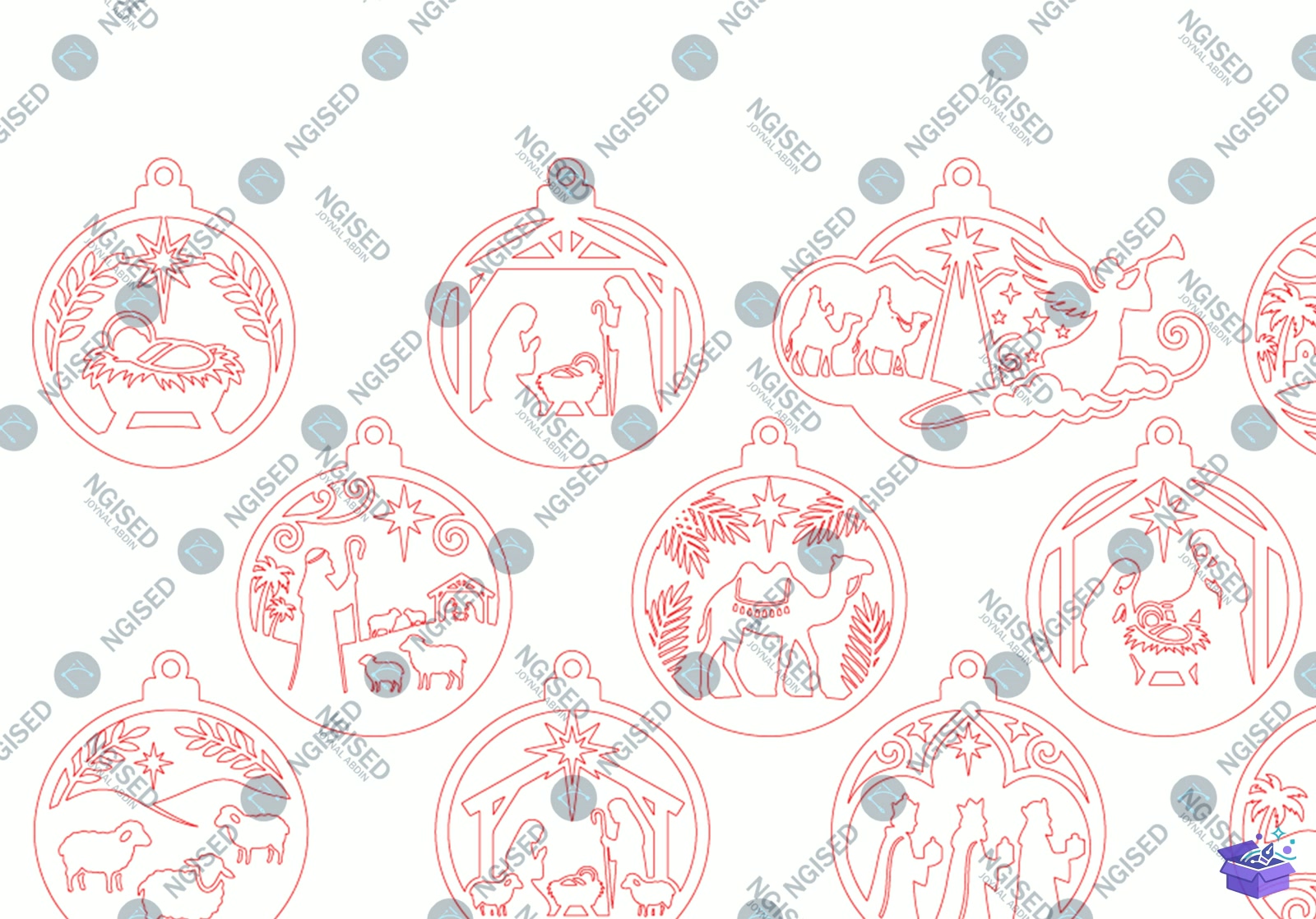 Yılbaşı Nativity Scene SVG - Tasarım Çizim Dosyası (SVG, DXF, EPS, PNG) önizleme 4