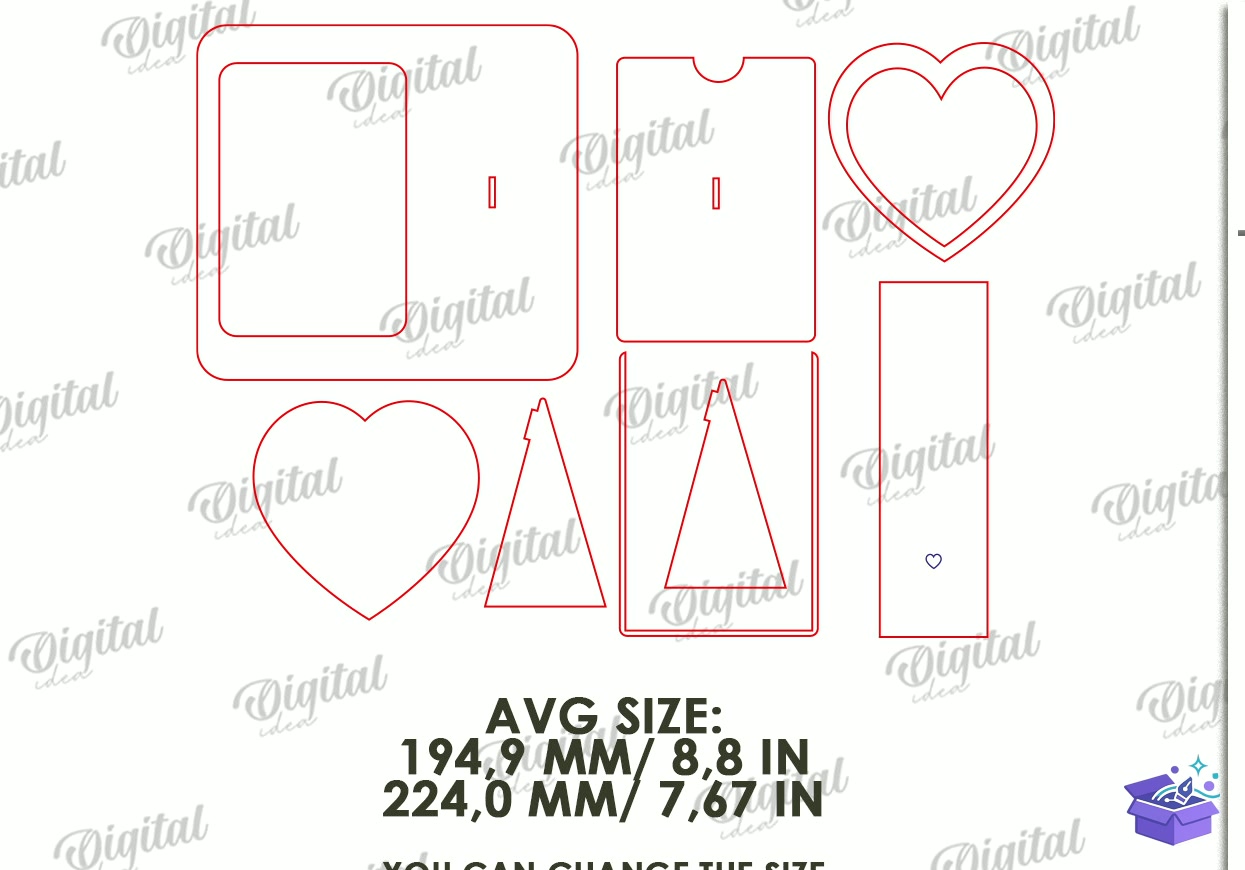 Pet Paw Print Photo Çerçeve Laser - Tasarım Çizim Dosyası (SVG, DXF, EPS, PNG) önizleme 6
