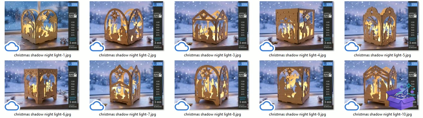 Yılbaşı Gece Lambası Lazer Kesim - Tasarım Çizim Dosyası (SVG, DXF, EPS, PNG) - Lazer Kesim Dosyaları İndir (STL, 3MF, DXF)