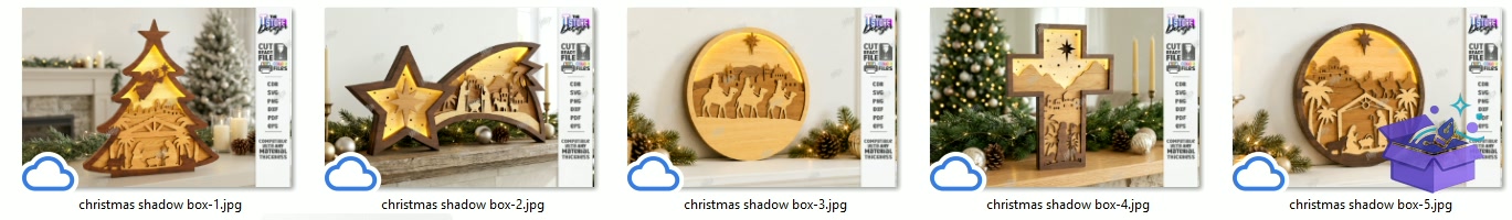 Nativity Light Kutu Lazer Kesim CNC - Tasarım Çizim Dosyası (SVG, DXF, EPS, PNG) - Lazer Kesim Dosyaları İndir (STL, 3MF, DXF)