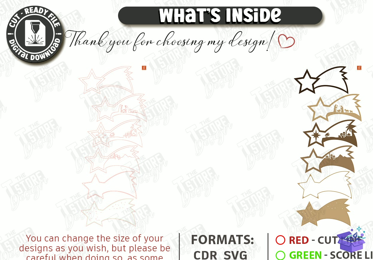 Nativity Light Kutu Lazer Kesim CNC - Tasarım Çizim Dosyası (SVG, DXF, EPS, PNG) önizleme 5