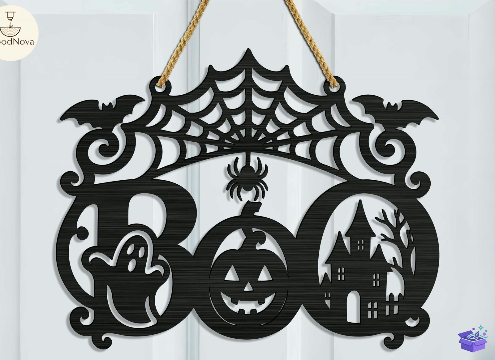Spooky Cadılar Bayramı Door Tabela Levha Lazer Kesim Svg - Tasarım Çizim Dosyası (SVG, DXF, EPS, PNG) - Lazer Kesim Dosyaları İndir (DXF, SVG, EPS)