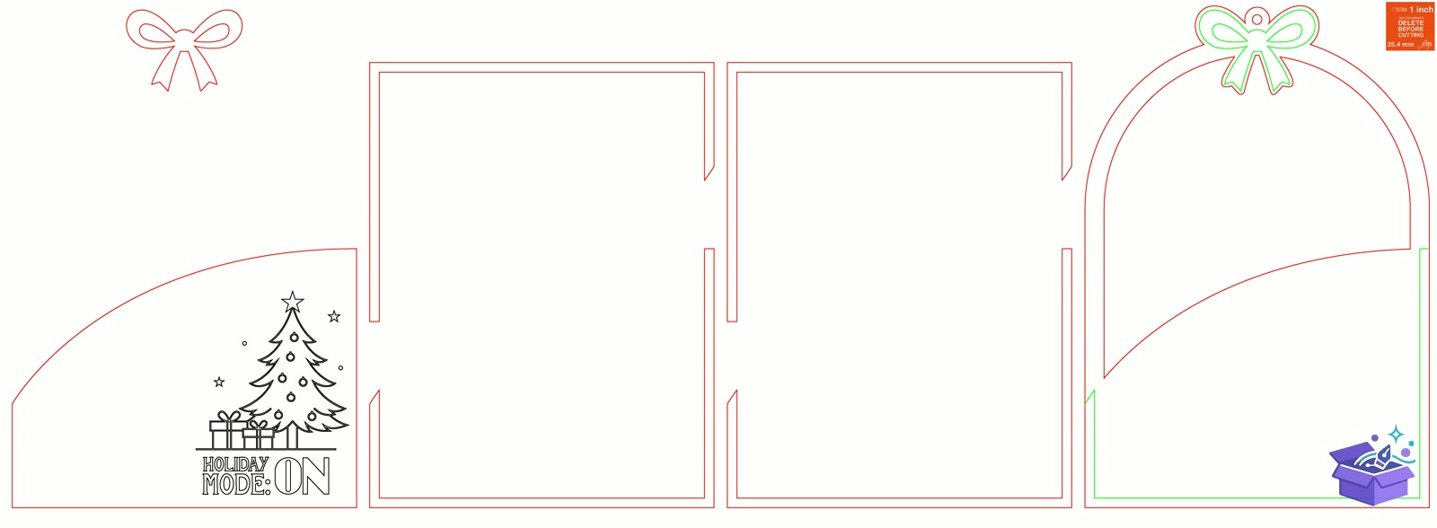 Yılbaşı Duvar Dekoru Lazer Kesim Xmas - Tasarım Çizim Dosyası (SVG, DXF, EPS, PNG) önizleme 3