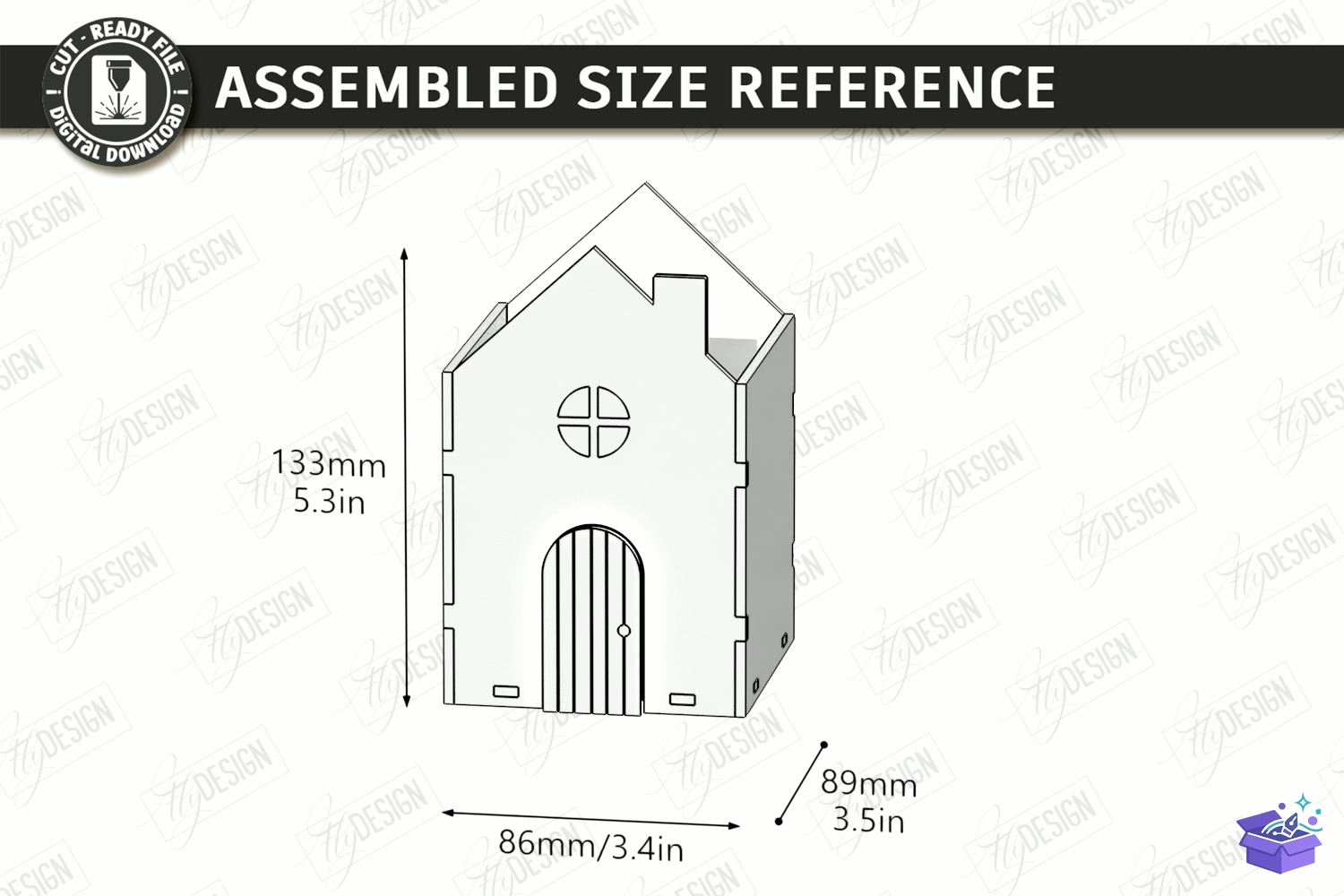 House Pencil Tutucu Lazer Kesim CNC - Tasarım Çizim Dosyası (SVG, DXF, EPS, PNG) önizleme 2