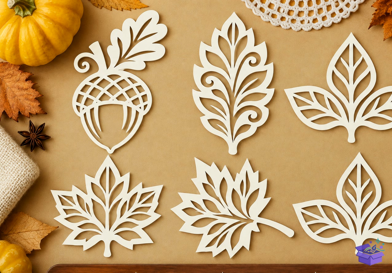 Autumn Leaves SVG Lazer Kesim - Tasarım Çizim Dosyası (SVG, DXF, EPS, PNG) önizleme 4