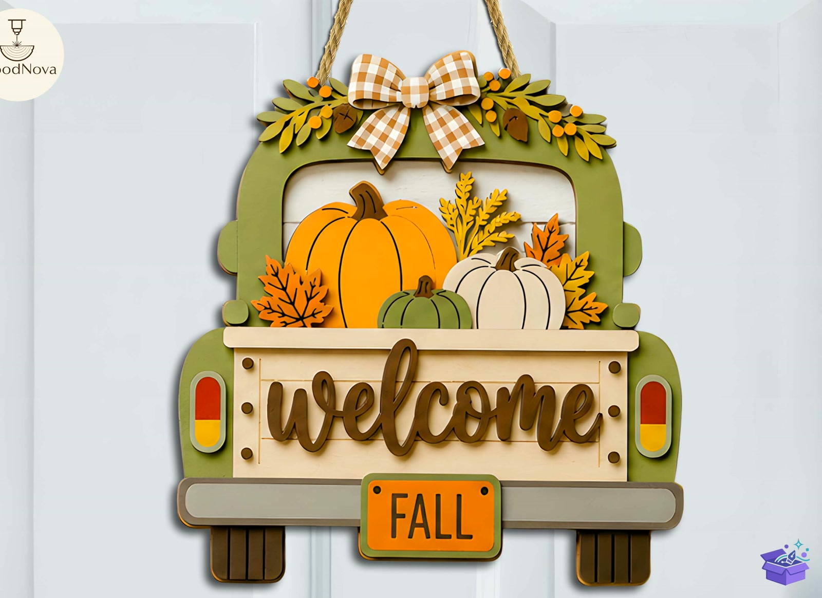 Pumpkin Shape Fall Wall Tabela Levha Lazer Kesim - Tasarım Çizim Dosyası (SVG, DXF, EPS, PNG) önizleme 4