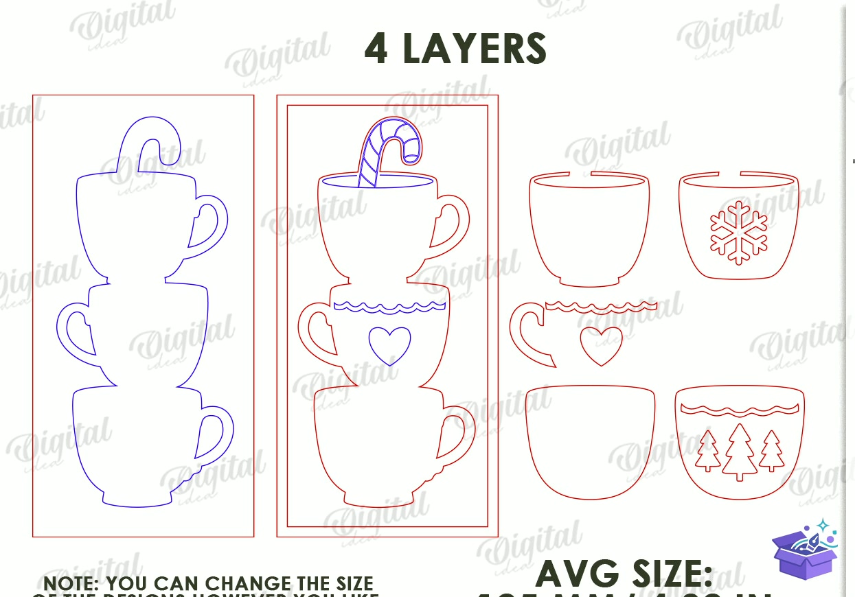 Triple Yılbaşı Wall Tabela Levha Laser - Tasarım Çizim Dosyası (SVG, DXF, EPS, PNG) önizleme 6