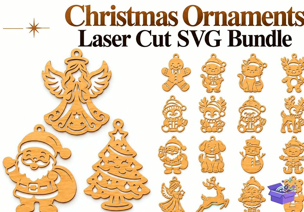 Yılbaşı Ağaç Süsü Lazer Kesim SVG - Tasarım Çizim Dosyası (SVG, DXF, EPS, PNG) önizleme 5