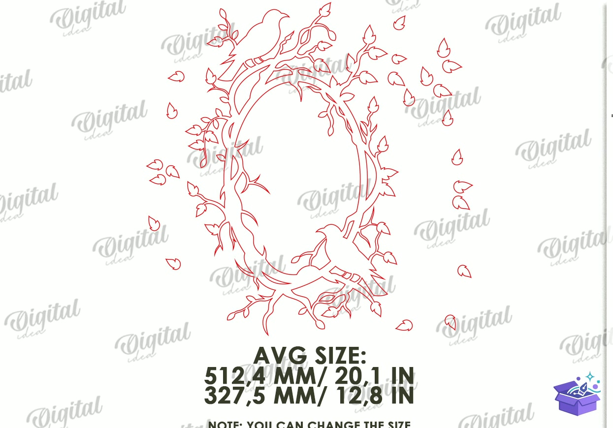 Cadılar Bayramı Ayna Çerçevesi Çerçeve Lazer Kesim - Tasarım Çizim Dosyası (SVG, DXF, EPS, PNG) önizleme 6