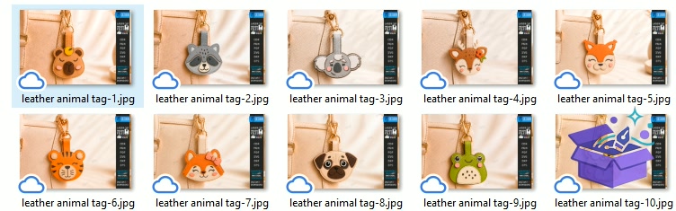 Deri Animal Anahtarlık Bag Tag - Tasarım Çizim Dosyası (SVG, DXF, EPS, PNG) - Lazer Kesim Dosyaları İndir (DXF, SVG, EPS)