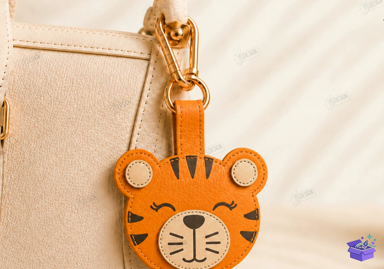 Deri Animal Anahtarlık Bag Tag - Tasarım Çizim Dosyası (SVG, DXF, EPS, PNG) önizleme 6