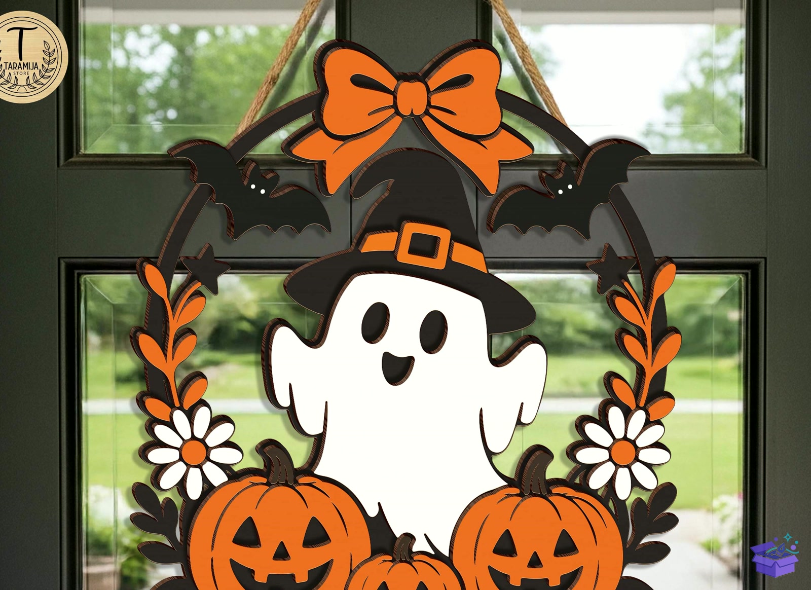 Hello Fall Cow Door Tabela Levha SVG - Tasarım Çizim Dosyası (SVG, DXF, EPS, PNG) önizleme 5