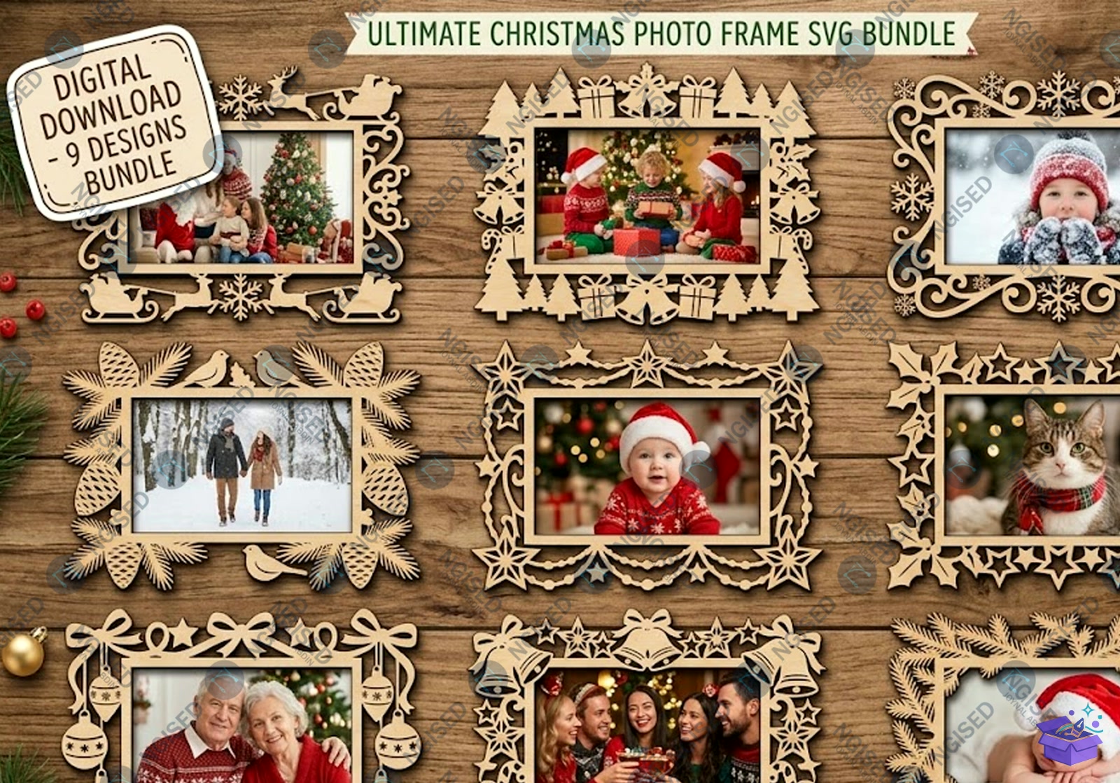 Yılbaşı Santa Letter Kutu Lazer Kesim - Tasarım Çizim Dosyası (SVG, DXF, EPS, PNG) önizleme 6