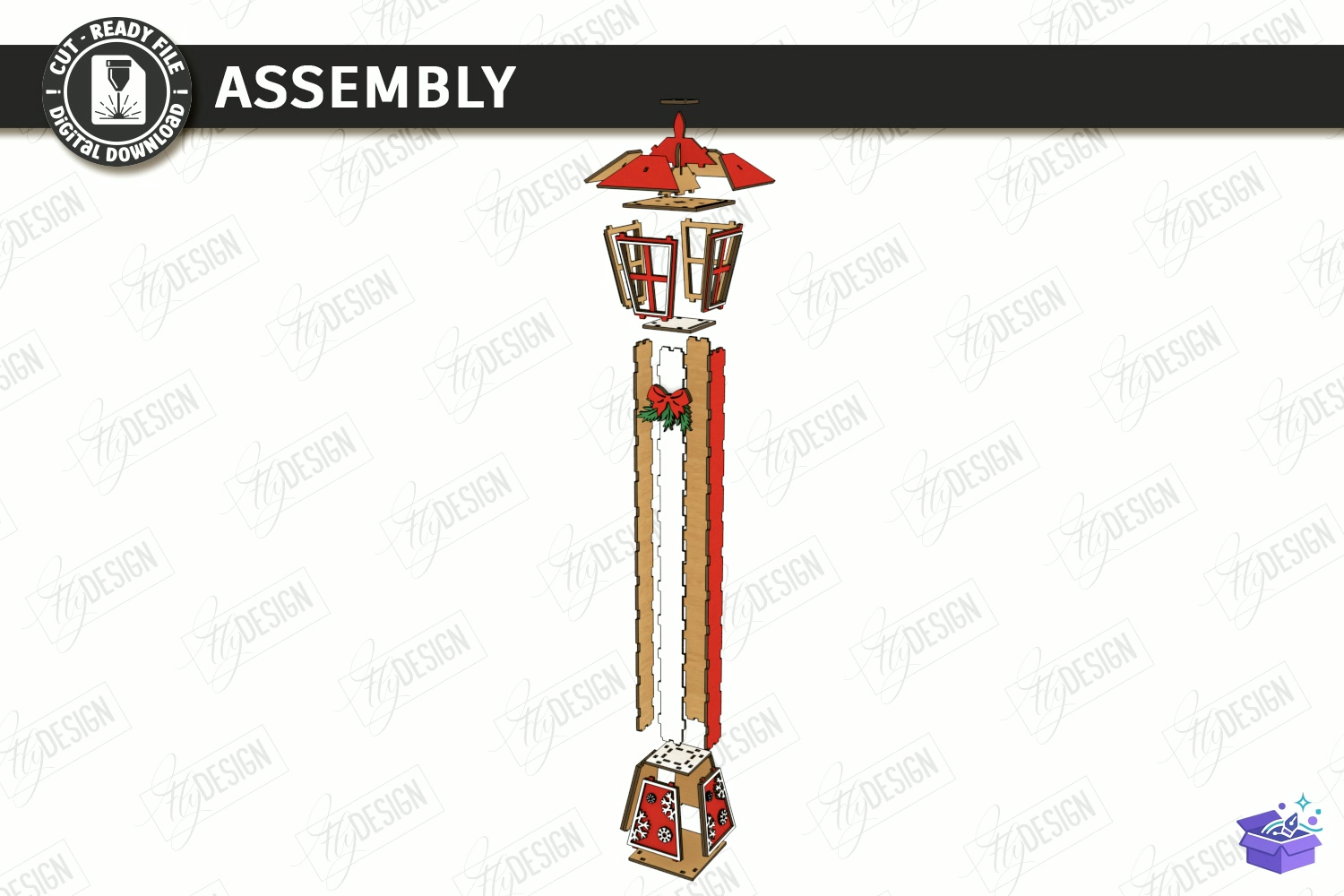 Yılbaşı Flashlight Lazer Kesim - Tasarım Çizim Dosyası (SVG, DXF, EPS, PNG) - Lazer Kesim Dosyaları İndir (STL, 3MF, DXF)