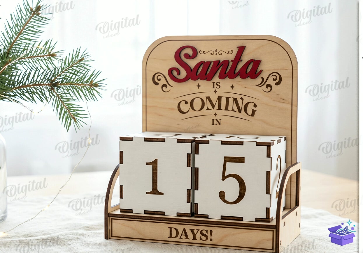 Yılbaşı Countdown Calendars - Tasarım Çizim Dosyası (SVG, DXF, EPS, PNG) önizleme 5