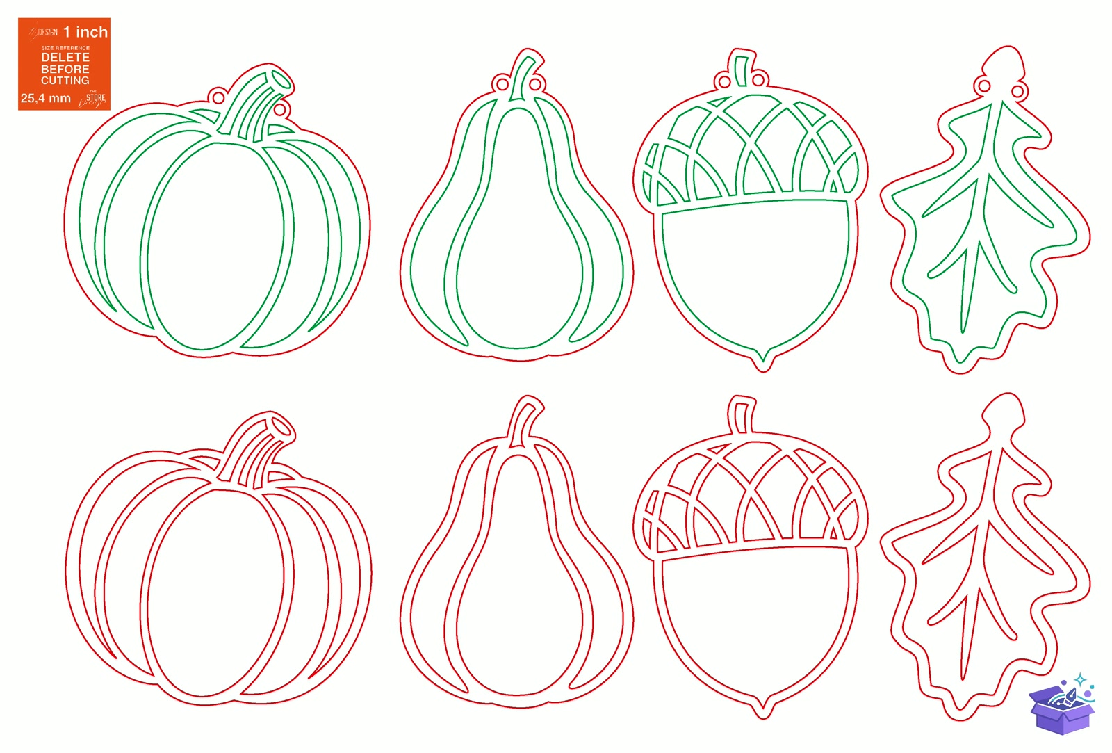Fall Garland Lazer Kesim Autumn Tabela Levha - Tasarım Çizim Dosyası (SVG, DXF, EPS, PNG) önizleme 2