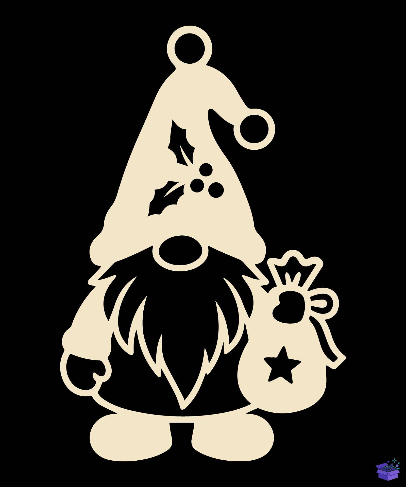 Yılbaşı Gnome Lazer Kesim - Tasarım Çizim Dosyası (SVG, DXF, EPS, PNG) - Lazer Kesim Dosyaları İndir (DXF, SVG, EPS)