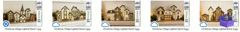 Yılbaşı Village Lighted Stand - Tasarım Çizim Dosyası (SVG, DXF, EPS, PNG) - Lazer Kesim Dosyaları İndir (STL, 3MF, DXF)