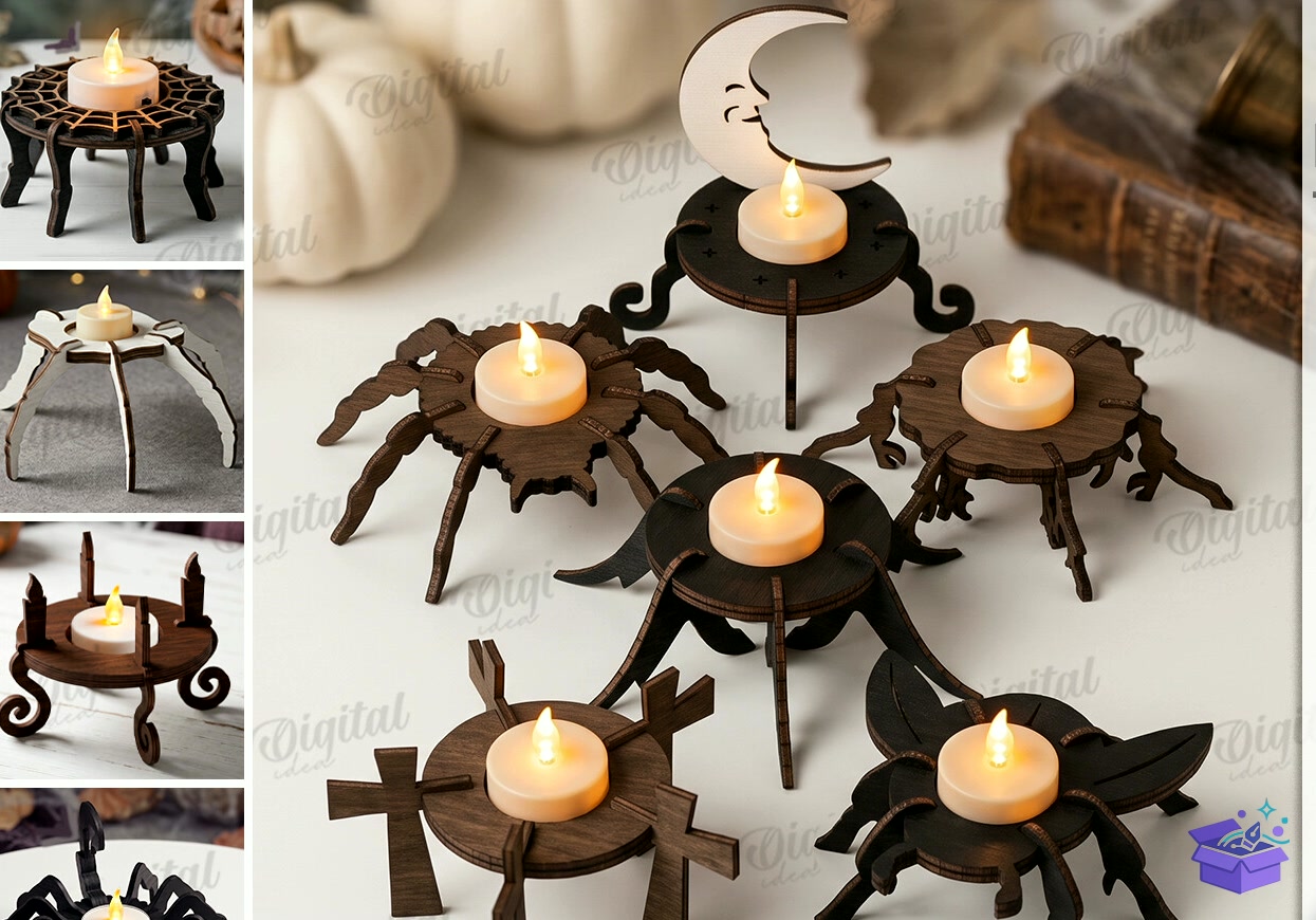 Cadılar Bayramı Tabletop Stand SVG - Tasarım Çizim Dosyası (SVG, DXF, EPS, PNG) önizleme 6