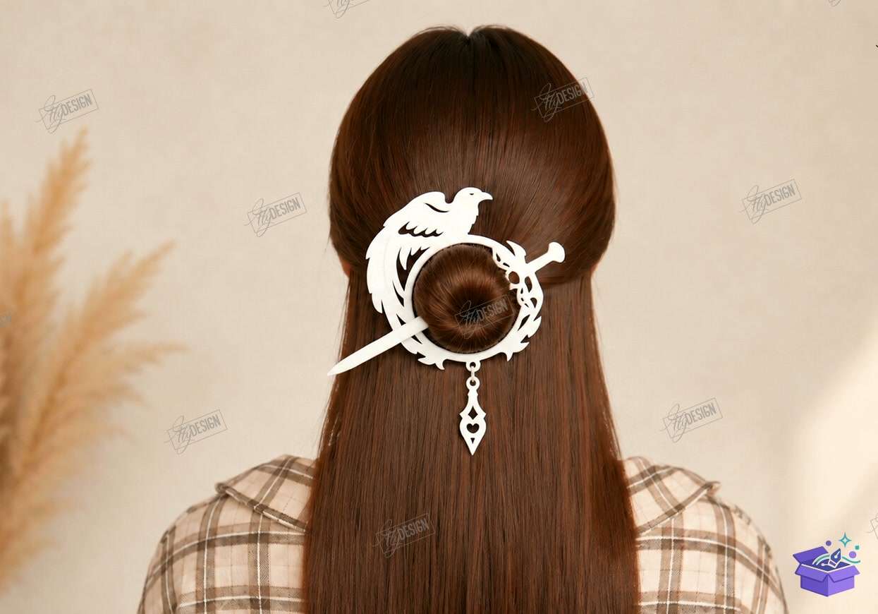 Hair Forks Lazer Kesim Accessories - Tasarım Çizim Dosyası (SVG, DXF, EPS, PNG) önizleme 5