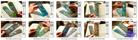 Stained Glass Kitap Ayracı Lazer Kesim - Tasarım Çizim Dosyası (SVG, DXF, EPS, PNG) - Lazer Kesim Dosyaları İndir (STL, 3MF, DXF)