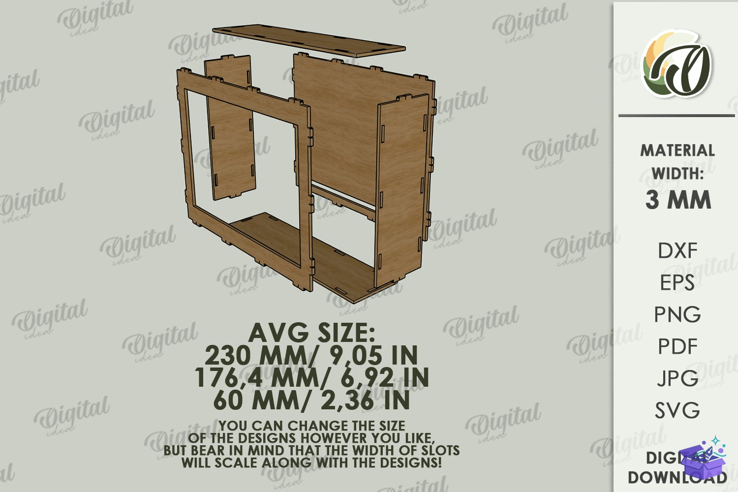 Profession Light Kutu Lazer Kesim - Tasarım Çizim Dosyası (SVG, DXF, EPS, PNG) - Lazer Kesim Dosyaları İndir (STL, 3MF, DXF)