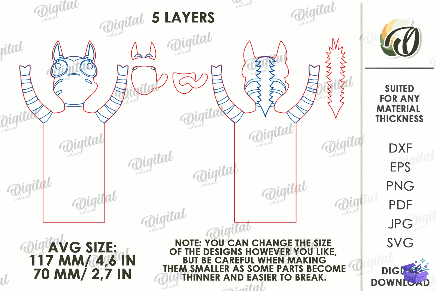 Funny Animal Kitap Ayracı Lazer Kesim - Tasarım Çizim Dosyası (SVG, DXF, EPS, PNG) - Lazer Kesim Dosyaları İndir (STL, 3MF, DXF)