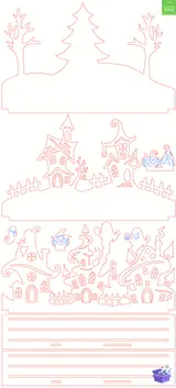 Cadılar Bayramı Perili Evler (5 Tasarım) - Lazer Kesim ve Çizim Dosyası (SVG, DXF, EPS, PDF, PNG) - detaylı önizleme 2