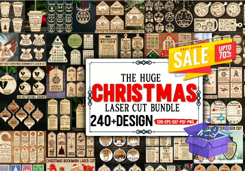 Yılbaşı Decor Laser - Tasarım Çizim Dosyası (SVG, DXF, EPS, PNG) önizleme 4