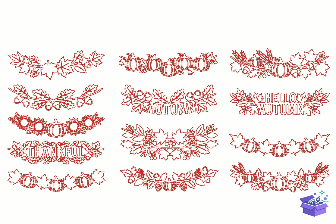Fall Garland Lazer Kesim SVG - Tasarım Çizim Dosyası (SVG, DXF, EPS, PNG) - Lazer Kesim Dosyaları İndir (DXF, SVG, EPS)