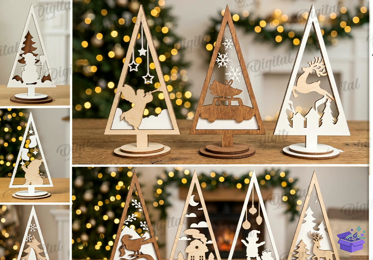 Nativity Yılbaşı Ağaç Süsü SVG - Tasarım Çizim Dosyası (SVG, DXF, EPS, PNG) önizleme 4